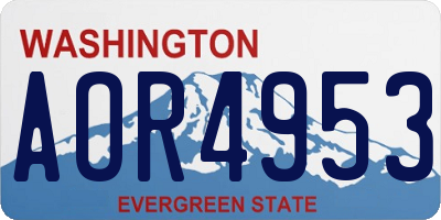 WA license plate AOR4953