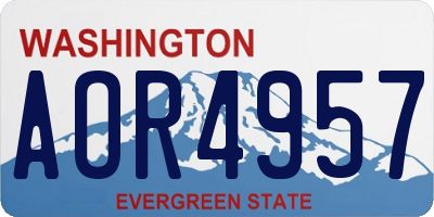 WA license plate AOR4957