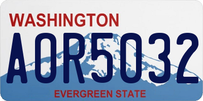 WA license plate AOR5032