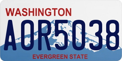 WA license plate AOR5038