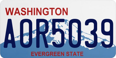 WA license plate AOR5039
