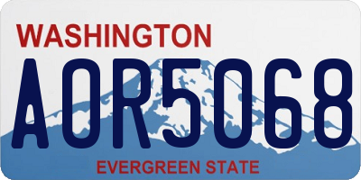 WA license plate AOR5068