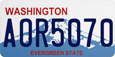 WA license plate AOR5070