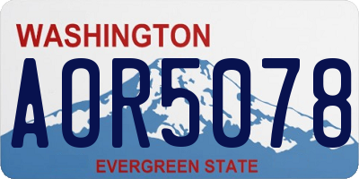 WA license plate AOR5078