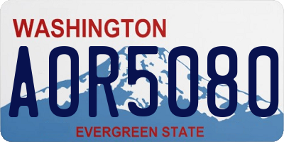 WA license plate AOR5080