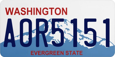 WA license plate AOR5151