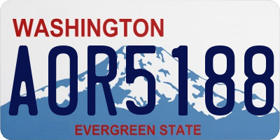 WA license plate AOR5188