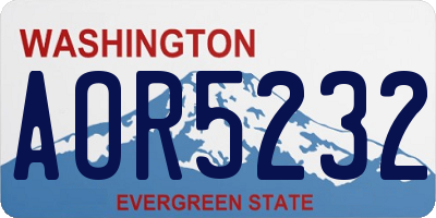 WA license plate AOR5232
