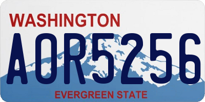 WA license plate AOR5256