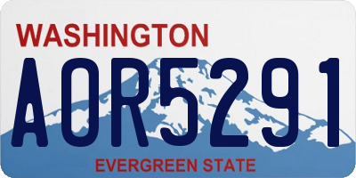 WA license plate AOR5291