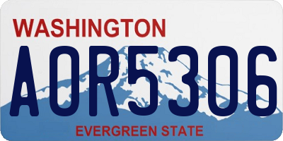 WA license plate AOR5306