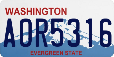 WA license plate AOR5316