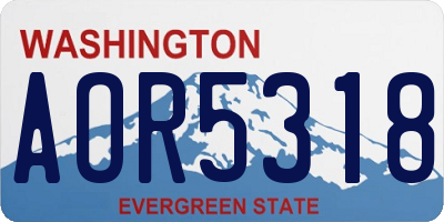 WA license plate AOR5318