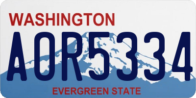 WA license plate AOR5334