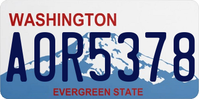 WA license plate AOR5378
