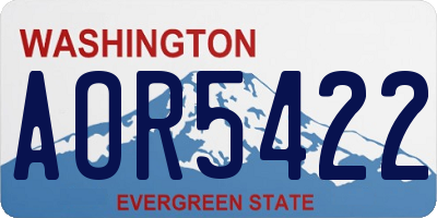 WA license plate AOR5422