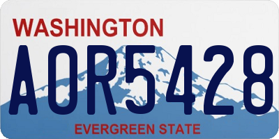 WA license plate AOR5428