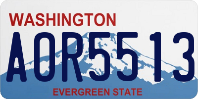 WA license plate AOR5513