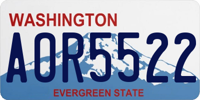 WA license plate AOR5522