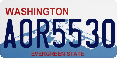 WA license plate AOR5530
