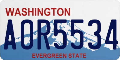WA license plate AOR5534