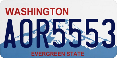 WA license plate AOR5553