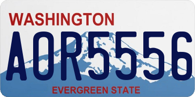 WA license plate AOR5556