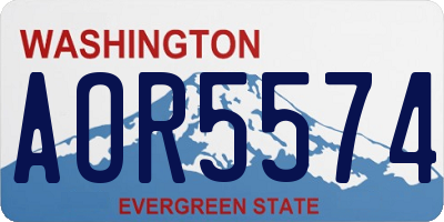WA license plate AOR5574