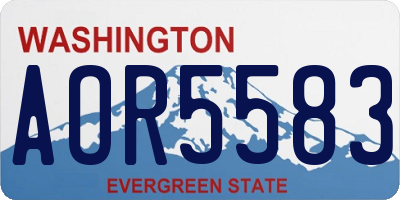 WA license plate AOR5583