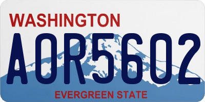 WA license plate AOR5602
