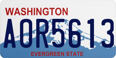 WA license plate AOR5613