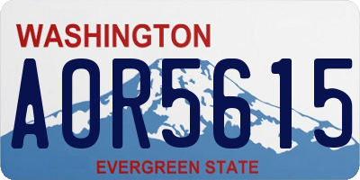 WA license plate AOR5615