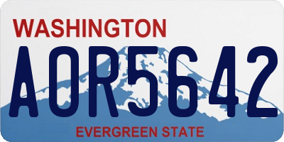 WA license plate AOR5642