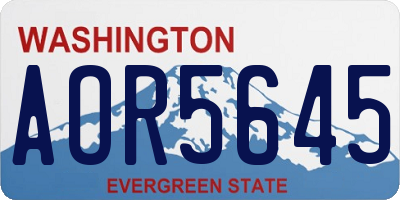 WA license plate AOR5645