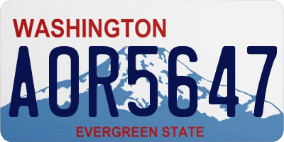 WA license plate AOR5647