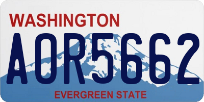 WA license plate AOR5662