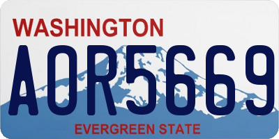 WA license plate AOR5669