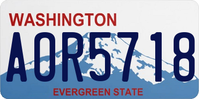 WA license plate AOR5718