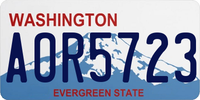 WA license plate AOR5723
