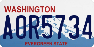 WA license plate AOR5734