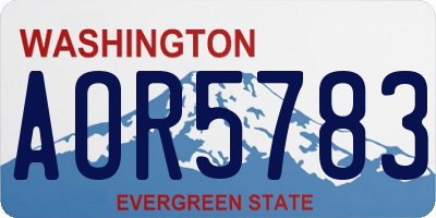 WA license plate AOR5783