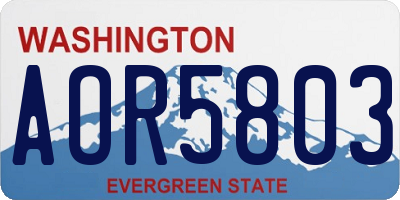 WA license plate AOR5803