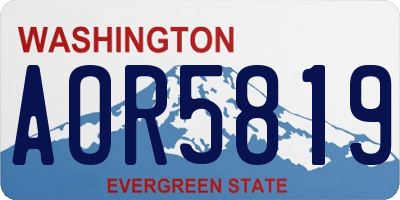WA license plate AOR5819