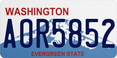 WA license plate AOR5852
