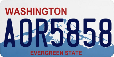 WA license plate AOR5858