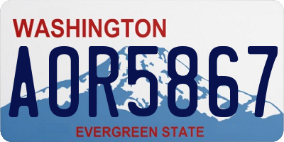 WA license plate AOR5867