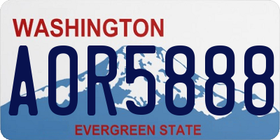 WA license plate AOR5888