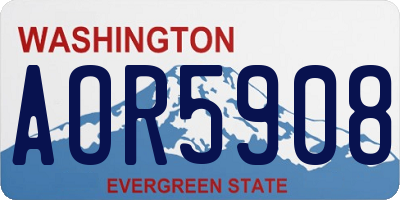 WA license plate AOR5908