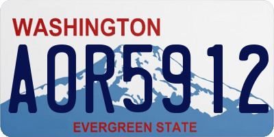 WA license plate AOR5912