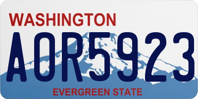 WA license plate AOR5923